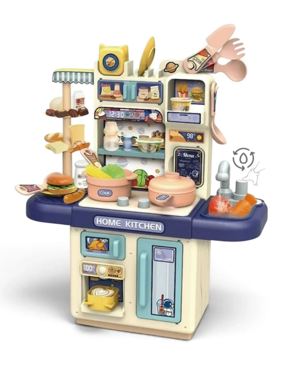 Kitchen Counter Complete Cooking Playset Toy — 30+ Pieces